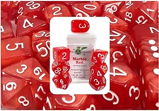 Role 4 Initiative Poly Set Marble Red w/White, Arch'd4 (7) | CCGPrime