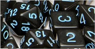 Role 4 Initiative Polyhedral Dice - Translucent Black w/Blue, Arch'd4 | CCGPrime