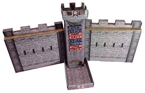 CASTLE KEEP DICE TOWER, 2 CASTLE WALL DM SCREENS WITH MAGNETIC INITIATIVE TURN TRACKER | CCGPrime