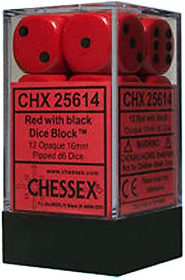 Chessex 2mm Opaque Red and Black Plastic Polyhedral Dice | CCGPrime