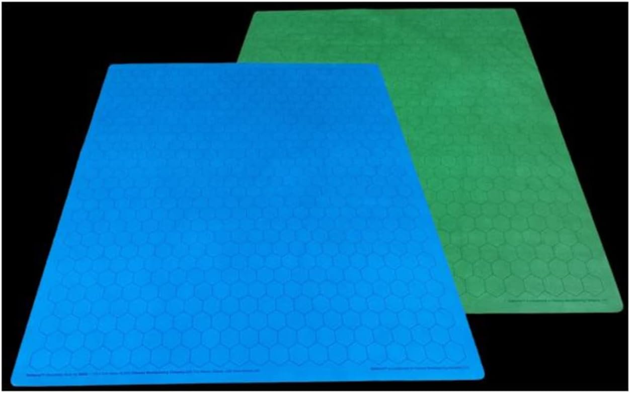 Chessex Play Mat – Mat: 1” Hex 2 Sided Blue/Green Battle mat Two Colour Playmat | CCGPrime