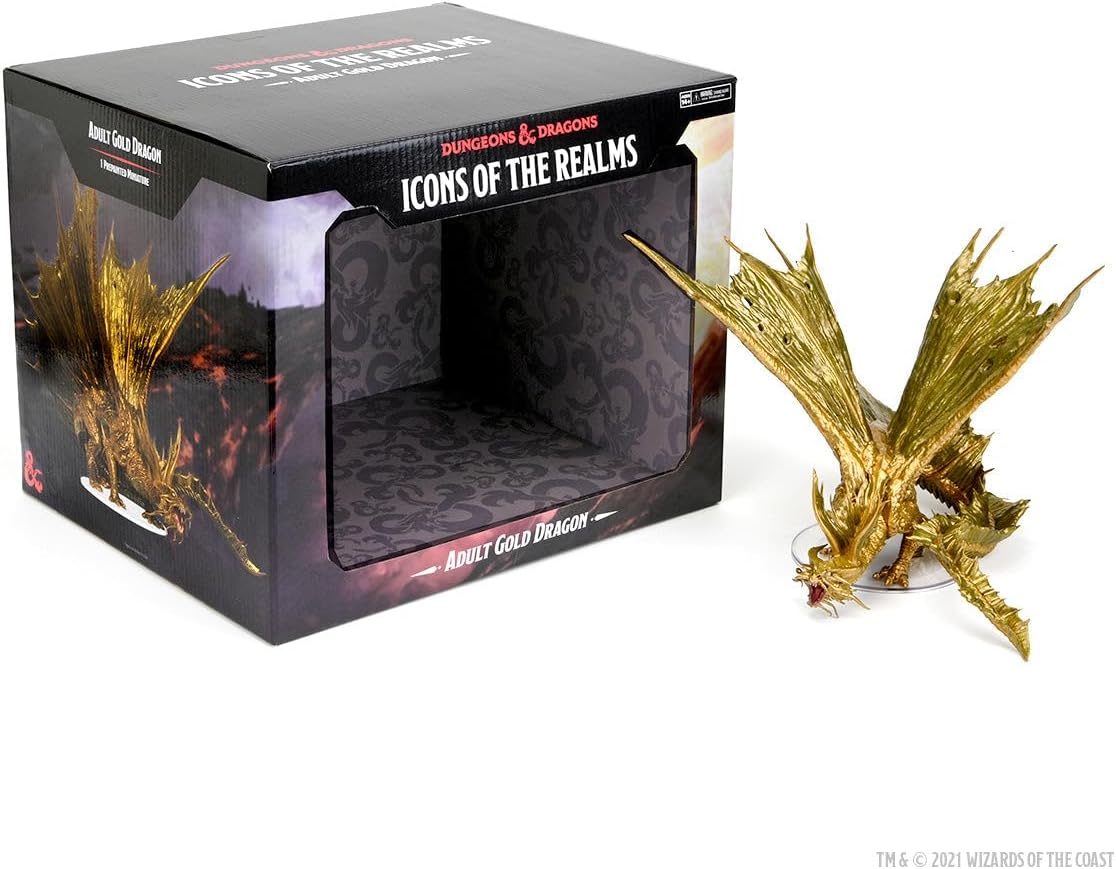 WizKids D&D Icons of The Realms: Adult Gold Dragon Premium Figure | CCGPrime