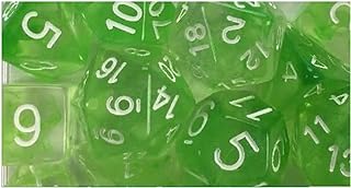 Role 4 Initiative Polyhedral Dice - Slime Green w/White, Arch'd4 (7) | CCGPrime