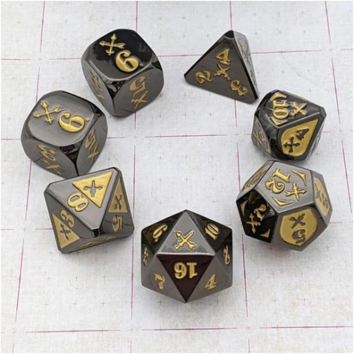 Piercing Damage - Metal, Black w/Gold (7) | CCGPrime