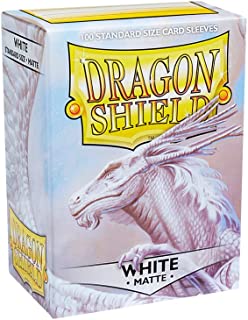 Dragon Shield Matte White 100 Protective Sleeves | CCGPrime
