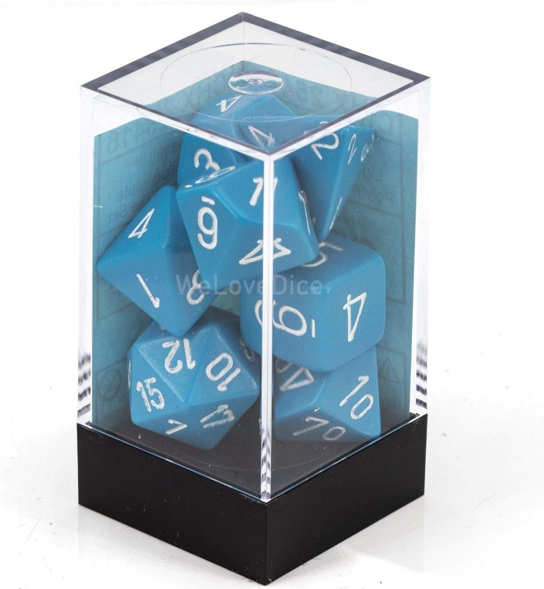 Chessex CHX25416 Dice-Opaque Light Blue/White Set | CCGPrime