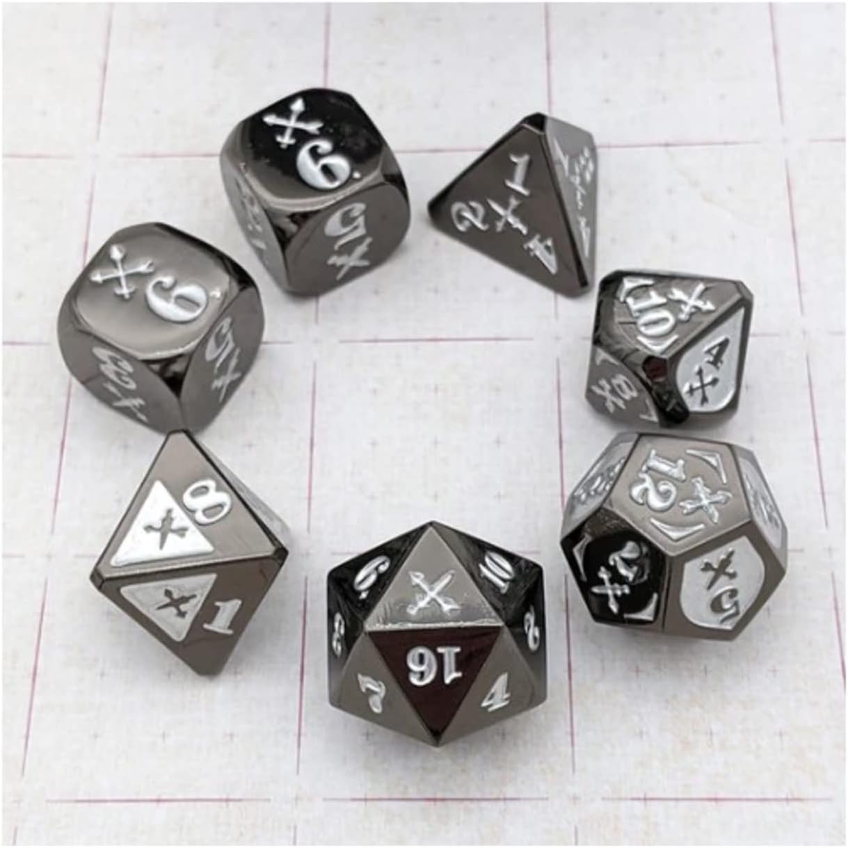 Piercing Damage - Metal, Black w/Silver (7) | CCGPrime