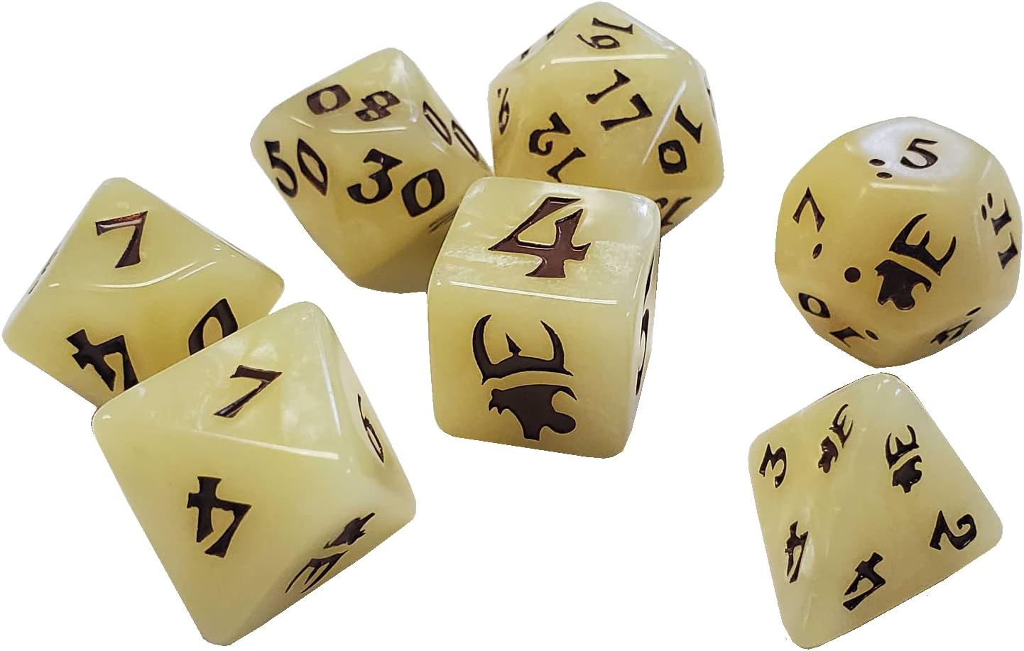 Steve Jackson Games Munchkin Polyhedral Dice Set (Tan/Brown) | CCGPrime