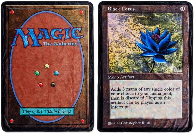 Magic: The Gathering Black Lotus Card Double-Sided Fleece Throw Blanket | CCGPrime