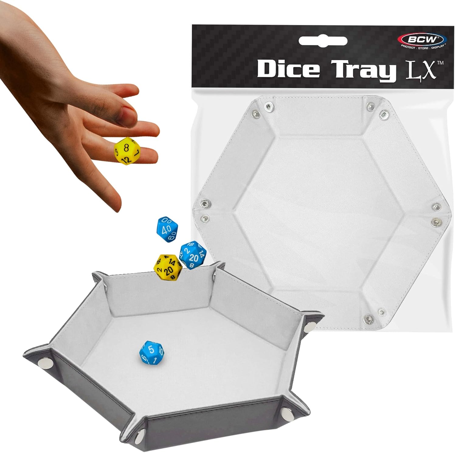 BCW Hexagon Dice Tray - White | CCGPrime