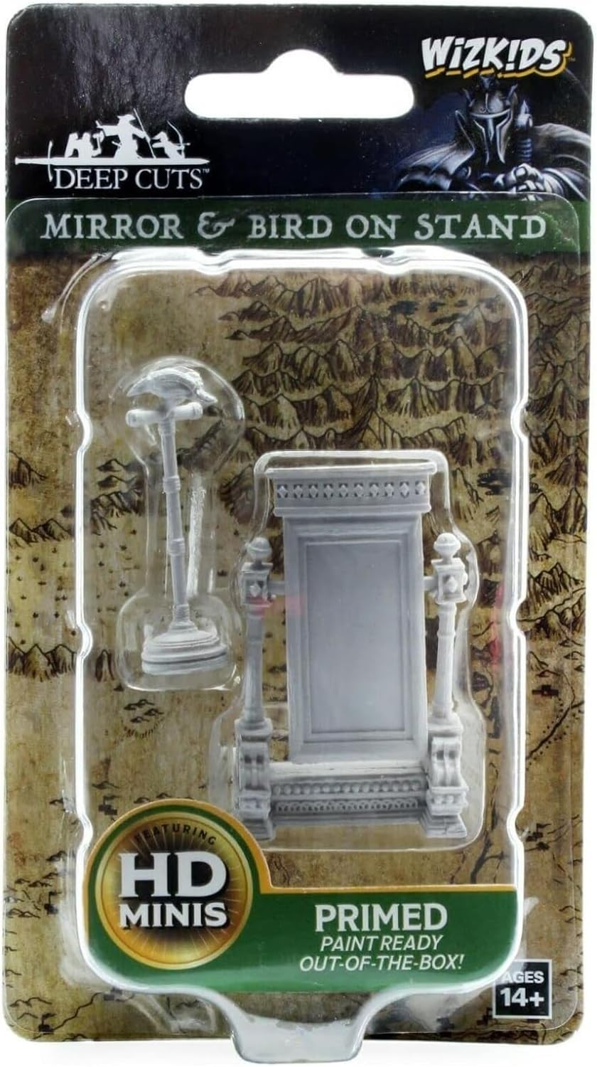 WizKids Deep Cuts Unpainted Miniatures: W5 Mirror & Bird on Stand | CCGPrime