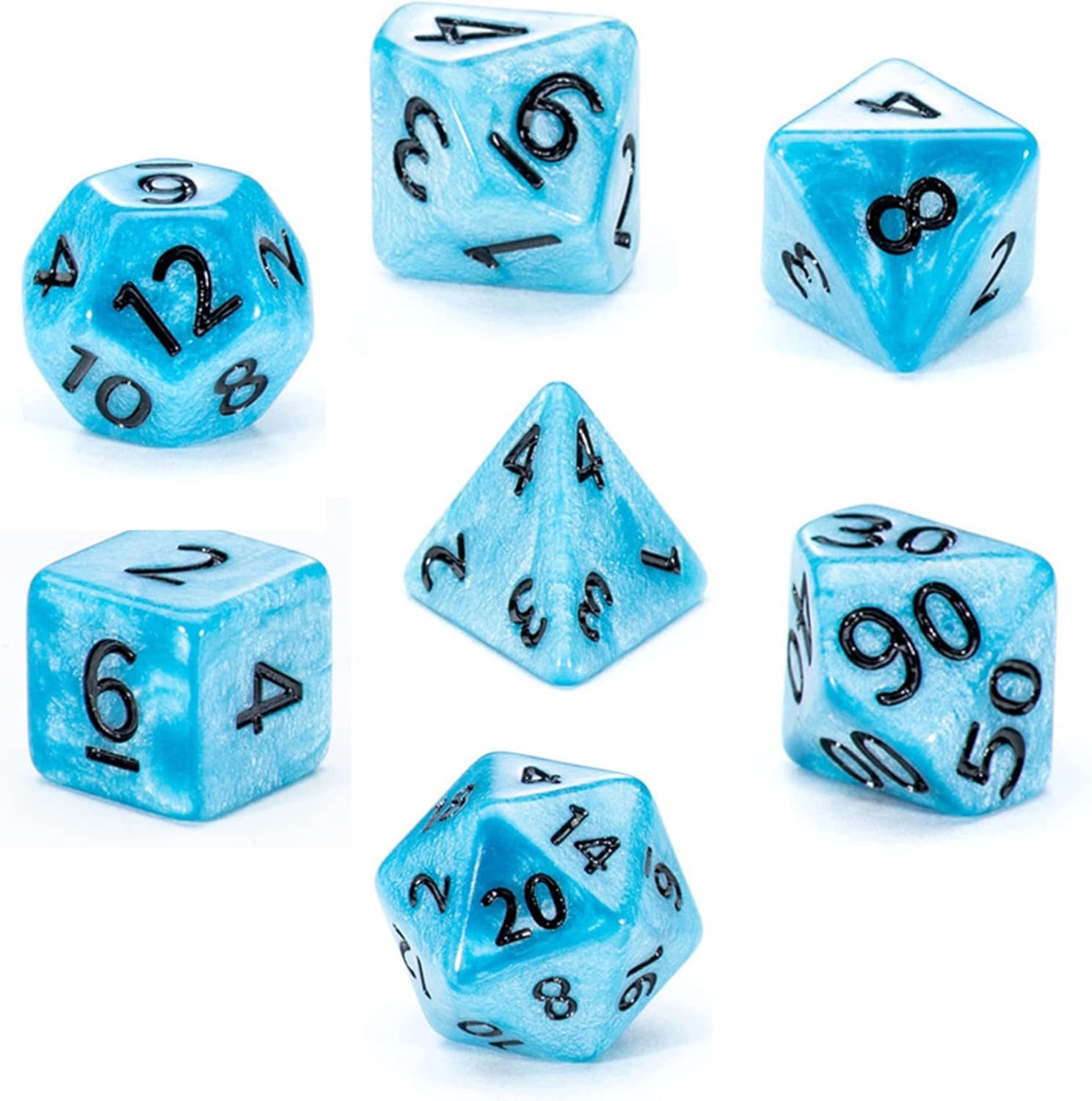 Gate Keeper Games Mighty Tiny Dice: Sea Sparkle - 7 Piece RPG Dice Set | CCGPrime