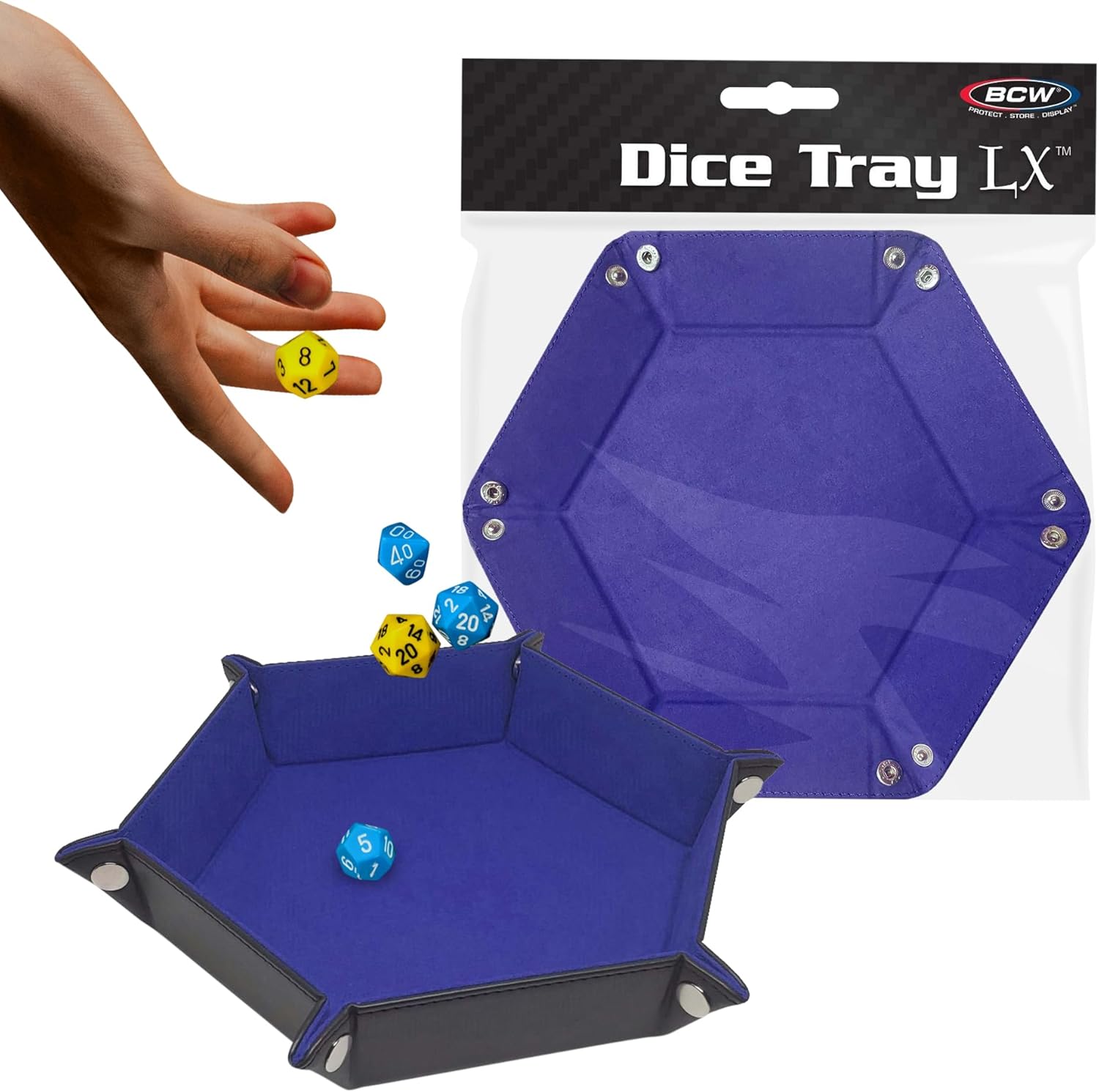 BCW Hexagon Dice Tray - Blue | CCGPrime