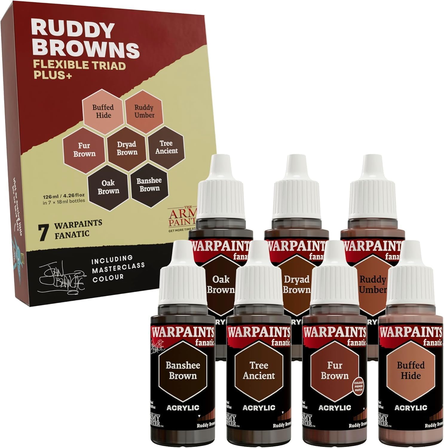 Ruddy Browns, 7 x 18 ml acrylic paints - Miniature quality hobby paint | CCGPrime