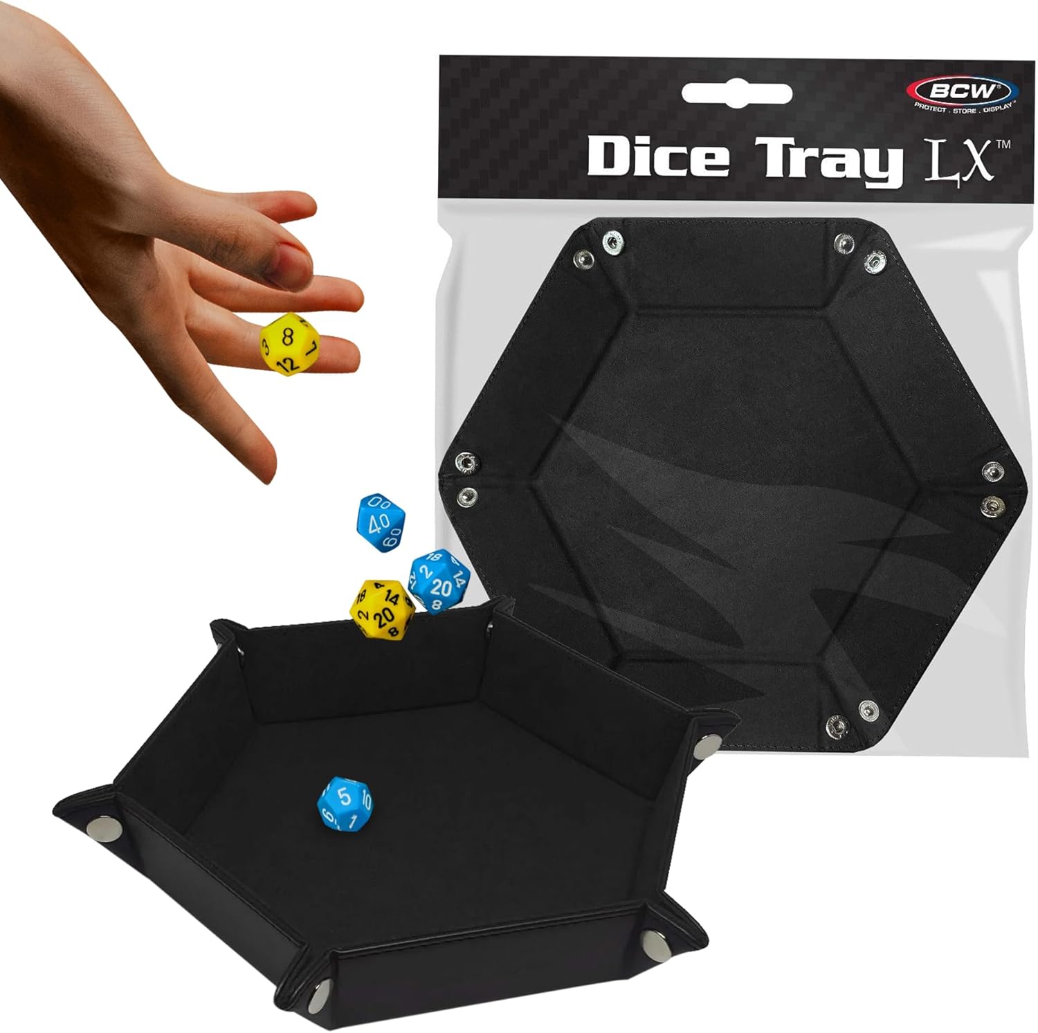 BCW Hexagon Dice Tray - Black | CCGPrime