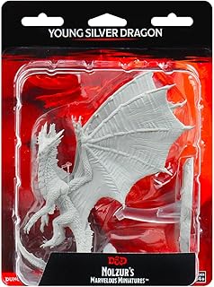 Dungeons & Dragons Nolzur`s Marvelous Unpainted Miniatures: W11 Young Silver Dragon | CCGPrime