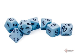 Chessex (25466): Polyhedral 7-Die Set: Opaque: Pastel Blue/Black | CCGPrime