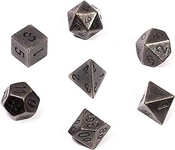 Chessex D&D Dice - 16mm Dark Metal Polyhedral Dice Set | CCGPrime