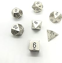 Chessex D&D Dice-16mm Silver Metal Polyhedral Dice Set- | CCGPrime