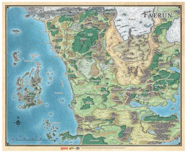 Dungeons & Dragons Sword Coast Adventurer's Guide: Faerûn Map | CCGPrime