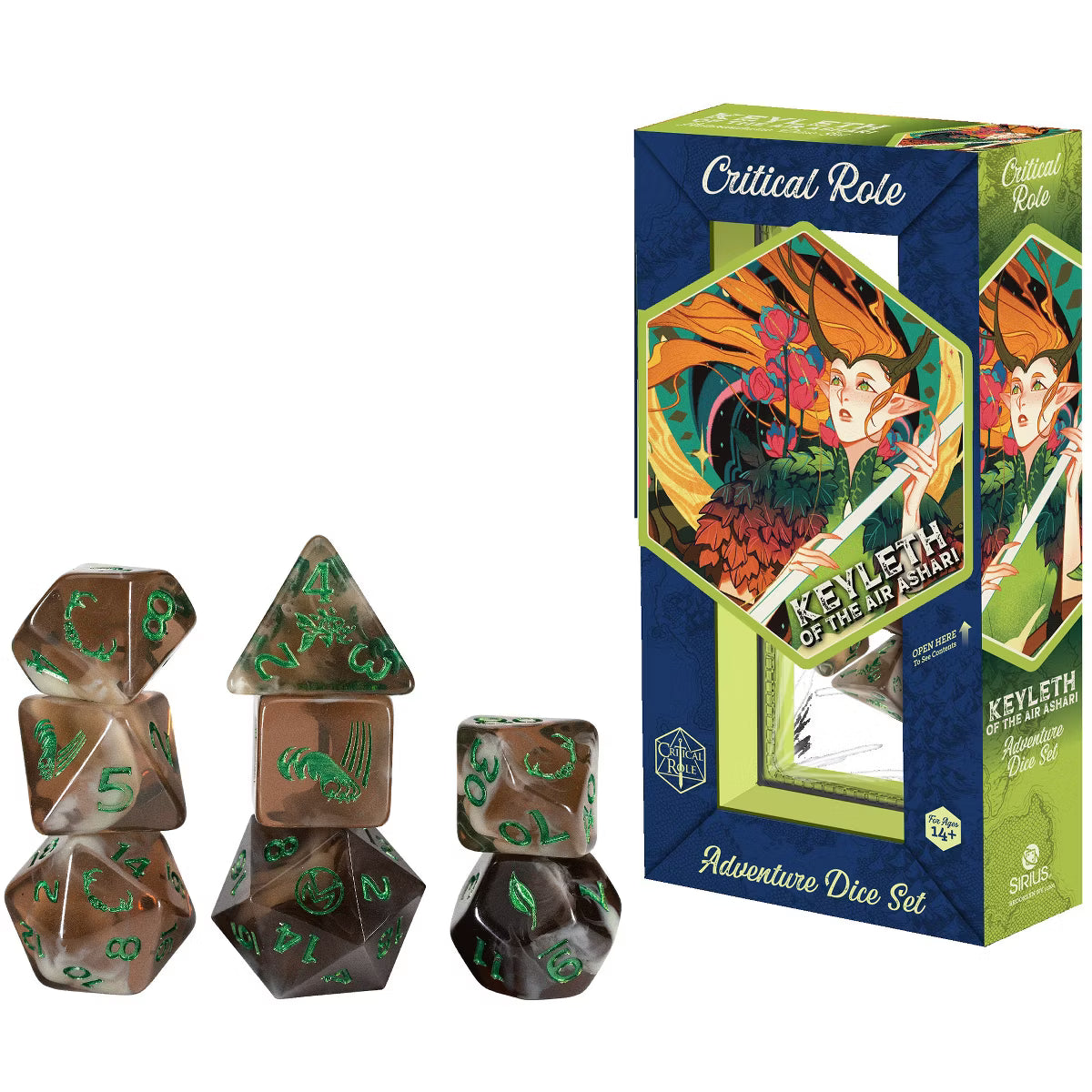 Critical Role: Vox Machina: Adventure Dice - Keyleth - 8pc RPG Set | CCGPrime