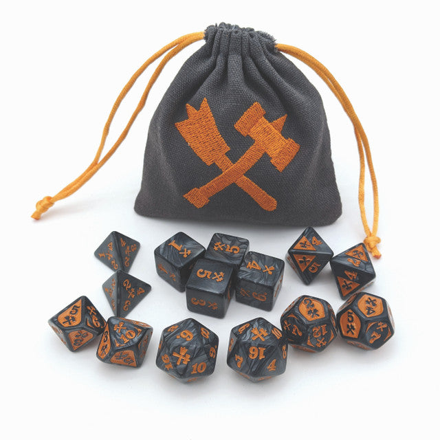 Acrylic Marble/Copper Bludgeoning Damage Dice Set (14) | CCGPrime