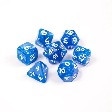 7pc RPG Set - Elessia Essentials - Blue with White | CCGPrime