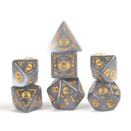 Sirius Dice: D&D Adventure Dice - Paladin: White / Grey | CCGPrime