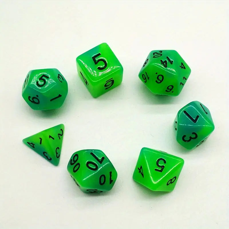 Green Glow in the Dark Dice Set | CCGPrime