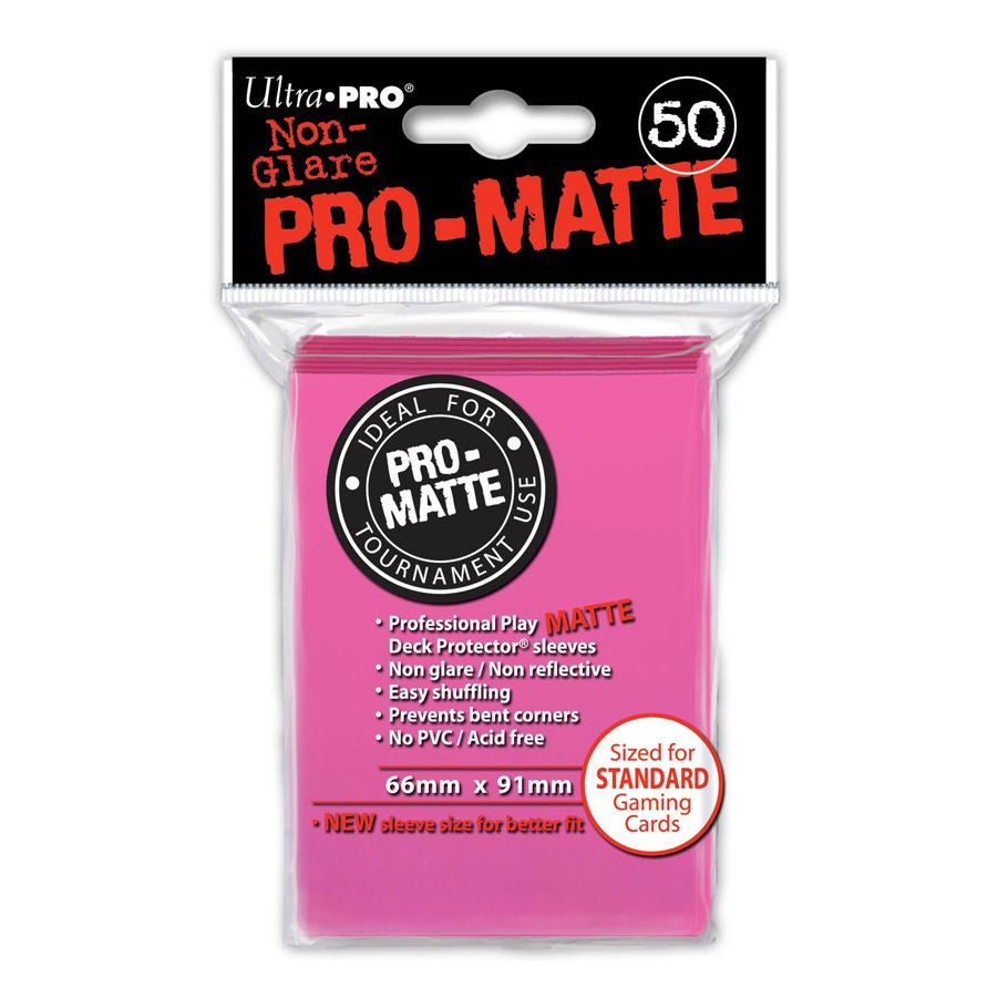 Deck Protector: PRO: Matte Bright Pink (50) | CCGPrime