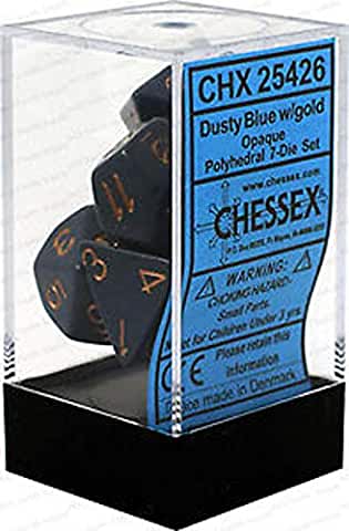 Chessex CHX25426 Dice-Opaque Dusty Blue/Copper Set | CCGPrime