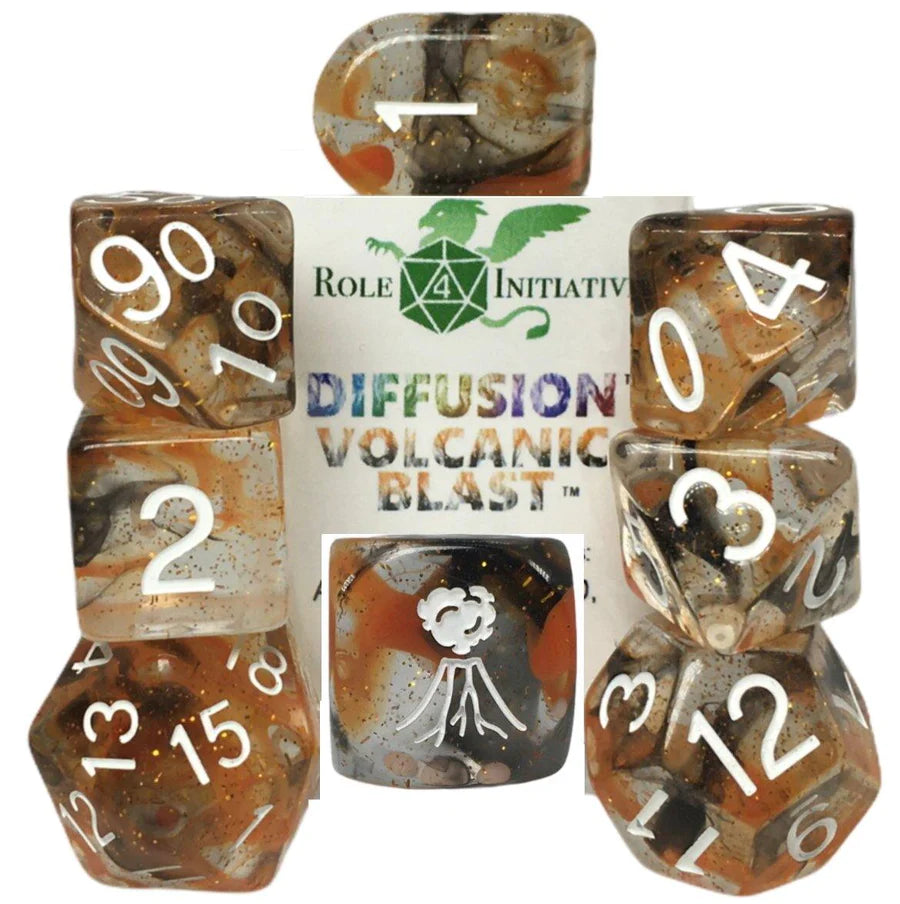 SET OF 7 DICE: DIFFUSION VOLCANIC BLAST W/ ARCH'D4 | CCGPrime