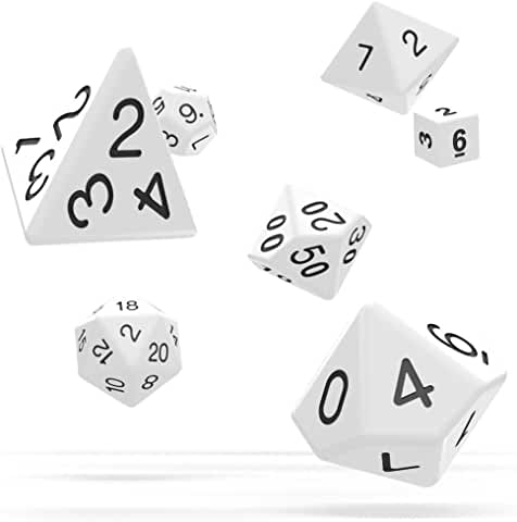 Oakie Doakie Dice RPG-Set Solid White | CCGPrime