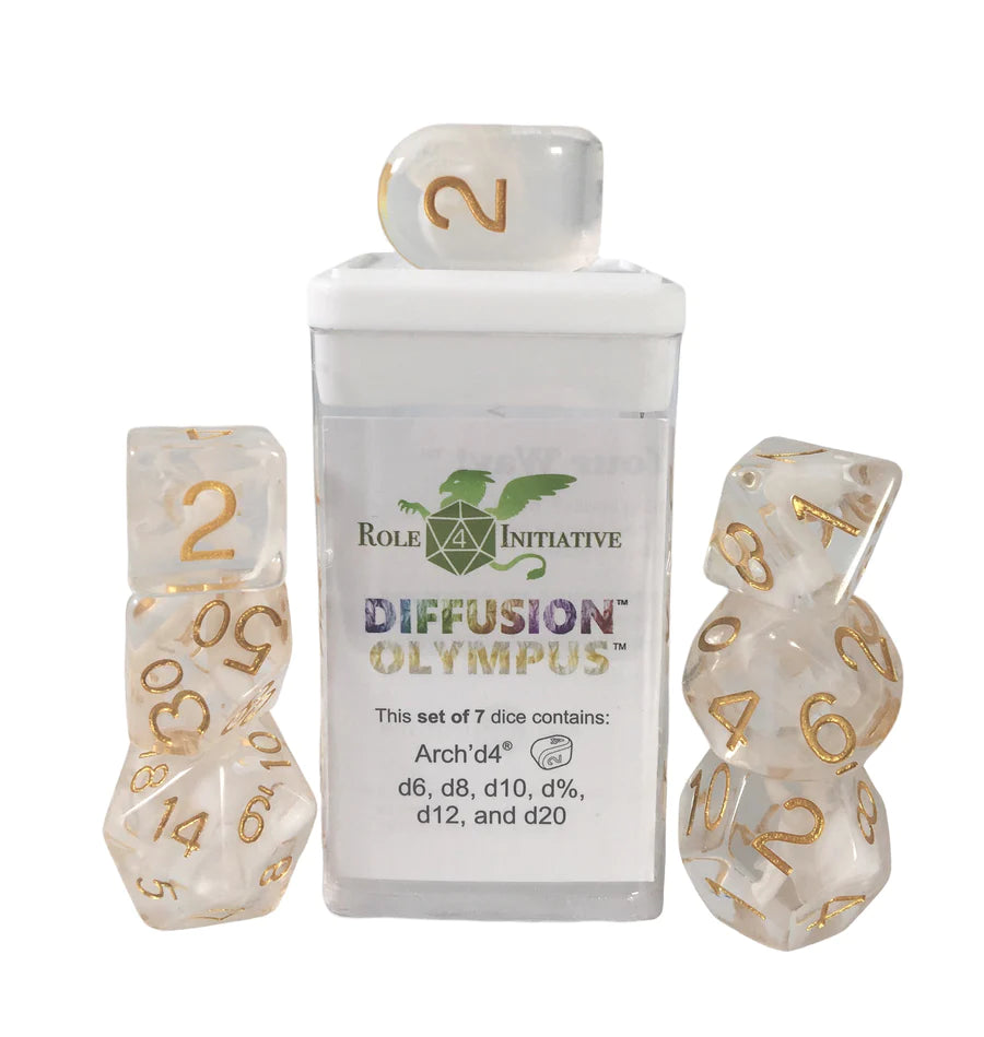 SET OF 7 DICE: DIFFUSION OLYMPUS W/ ARCH'D4 | CCGPrime