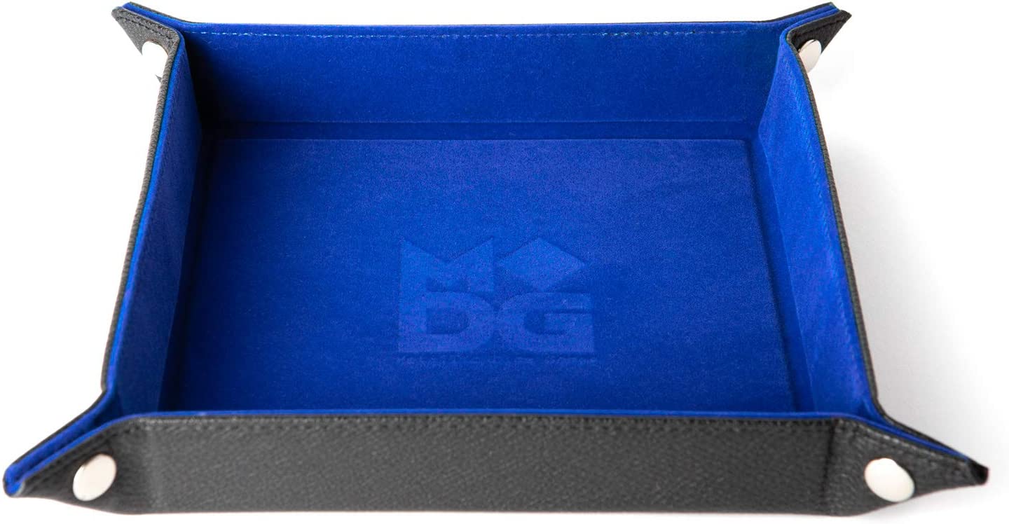 Velvet Dice Tray with Leather Backing, Blue | CCGPrime