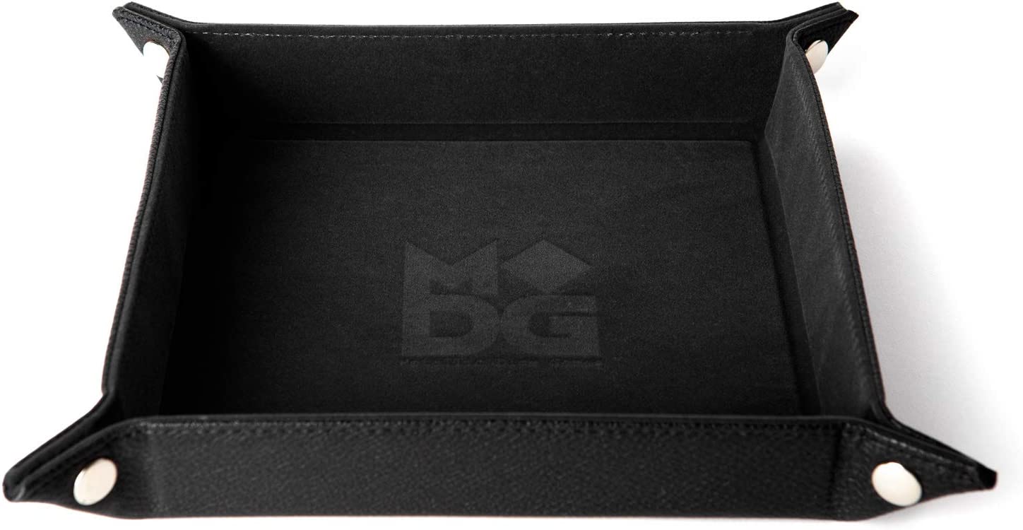 Velvet Dice Tray with Leather Backing - Black | CCGPrime