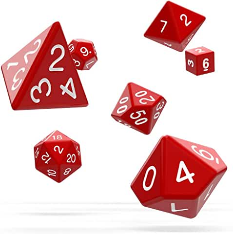 Oakie Doakie Dice RPG-Set Solid Red | CCGPrime