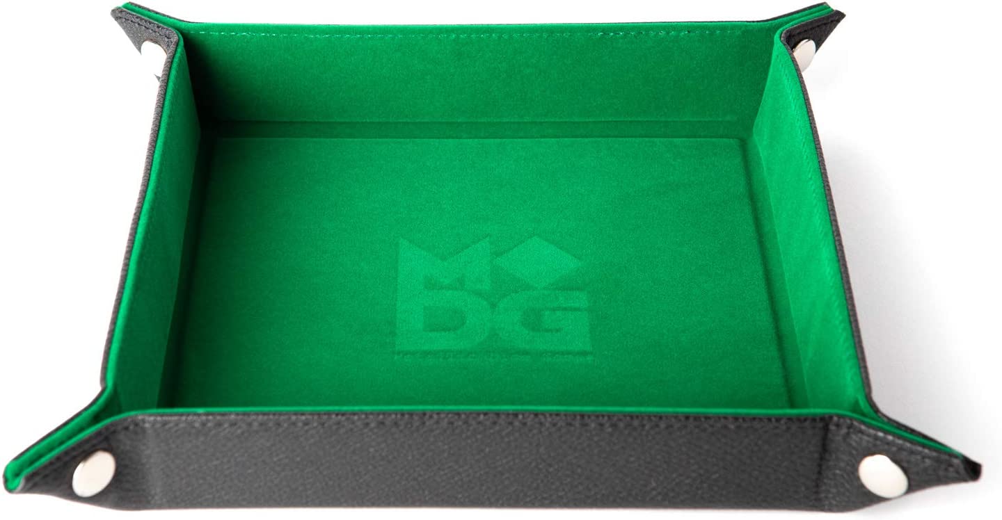 Velvet Dice Tray with Leather Backing - Green | CCGPrime