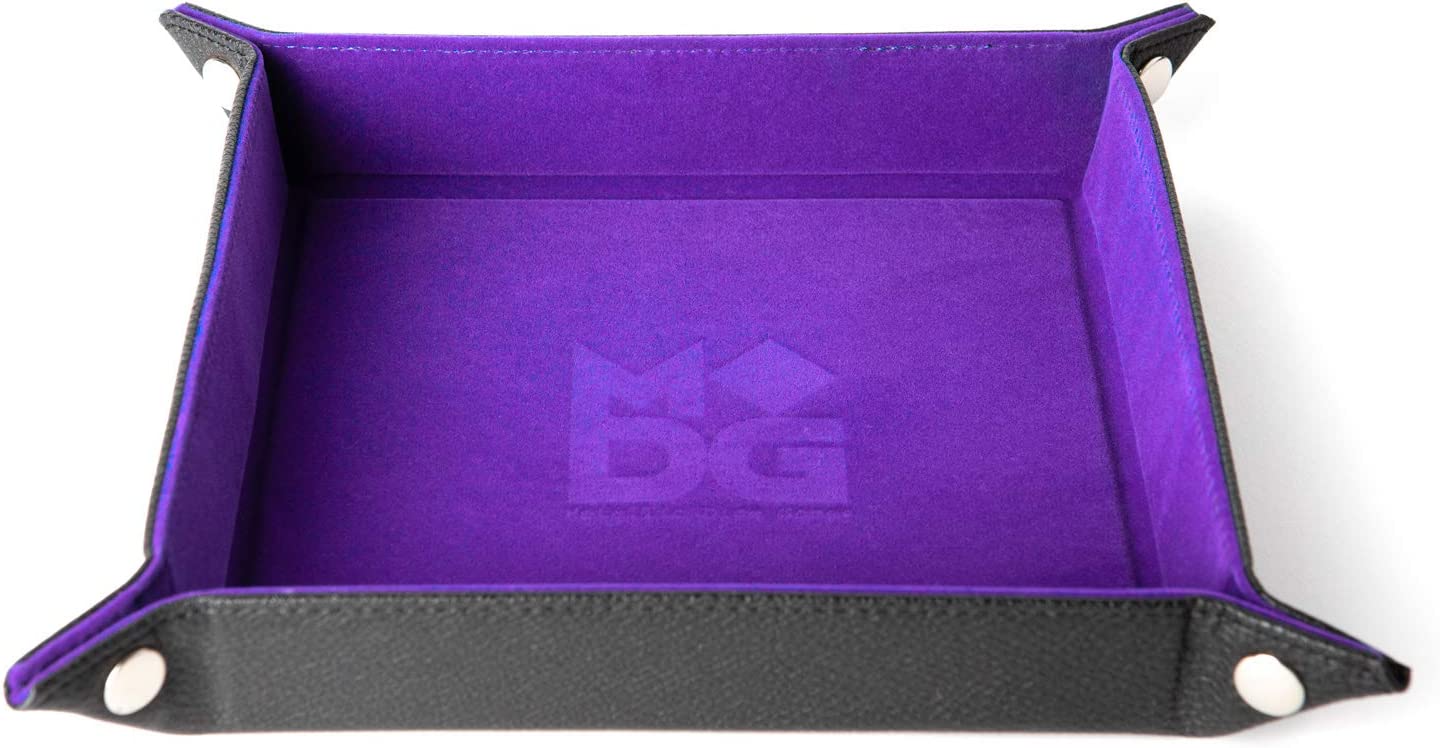 Velvet Dice Tray with Leather Backing - Purple | CCGPrime