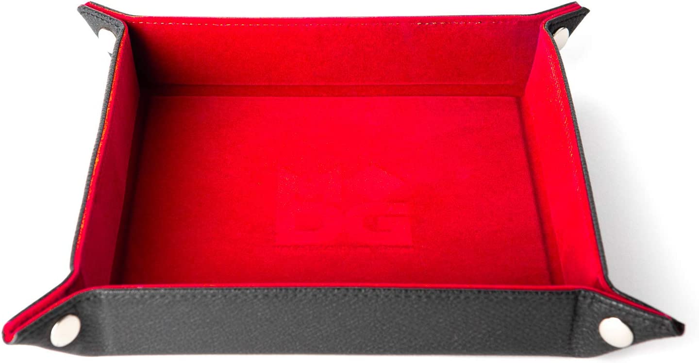 Velvet Dice Tray with Leather Backing, Red | CCGPrime