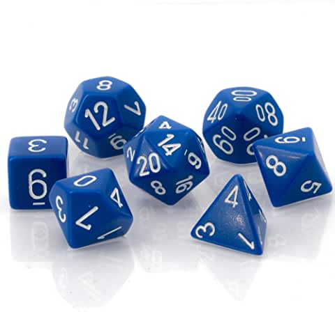 Chessex CHX25406 Dice-Opaque Blue/White Set | CCGPrime
