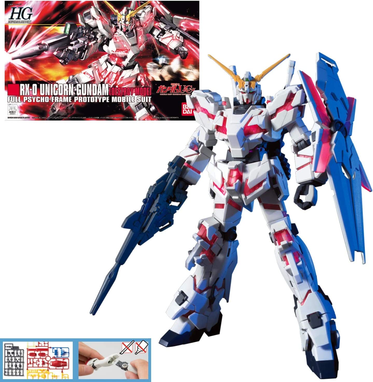 Bandai Hobby - HGUC - 1/144 HGUC RX-0 Unicorn Gundam (Destroy Mode) | CCGPrime