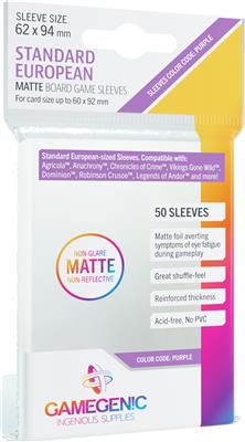 MATTE Sleeves: Standard European (62 x 94 mm) | CCGPrime